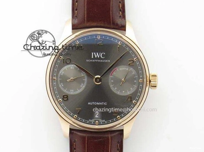 MIROTIME 0217 Portuguese Tourbillon IW5046 RG ZF Best Edition White Dial on Brown Leather Strap UrbanStyle 7144